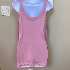 Pink shoulder cut out top